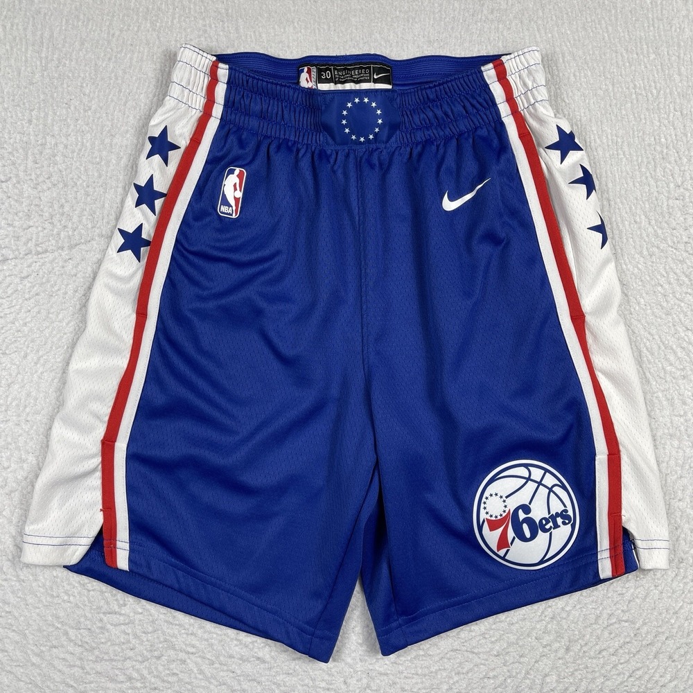 Philadelphia 76ers Basketball Shorts Mens Small Blue Nike Dri-FIT NBA Sportswear